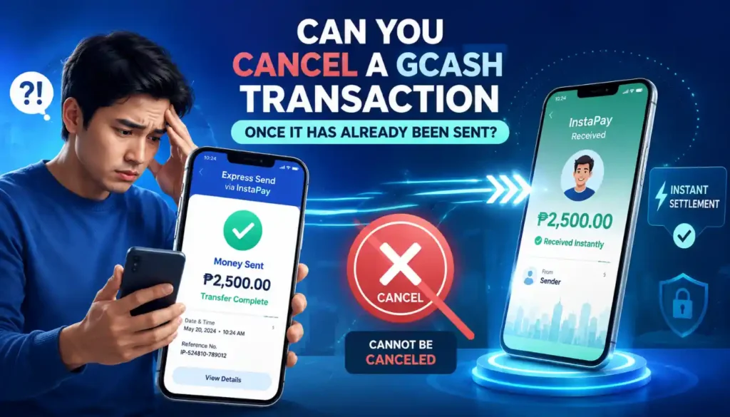 A man worried about an irreversible GCash transaction.
